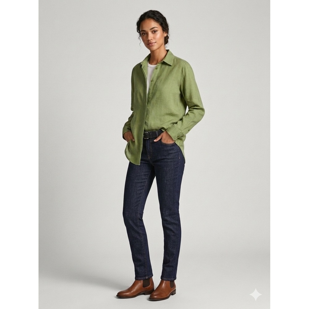 Escada Sport Shirting Womens Olive Green Cotton Button Down‎ Blouse Large